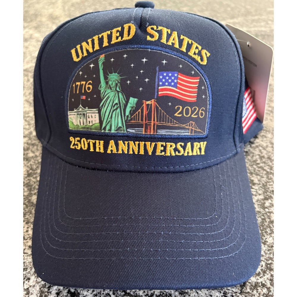 NWT Unisex USA 250th Anniversary Landmark Baseball Cap - OSFM - Ble